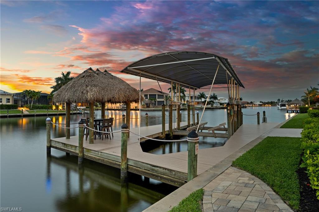 Dock, lift and canal in the evening