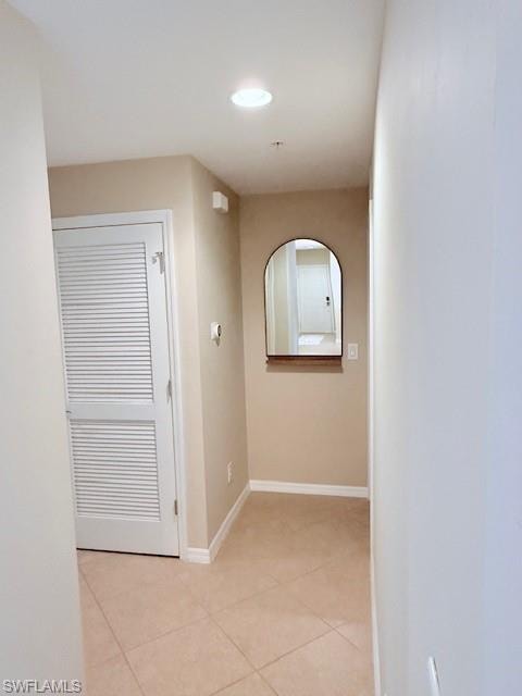 Bedroom hallway with tile floors and modern touches