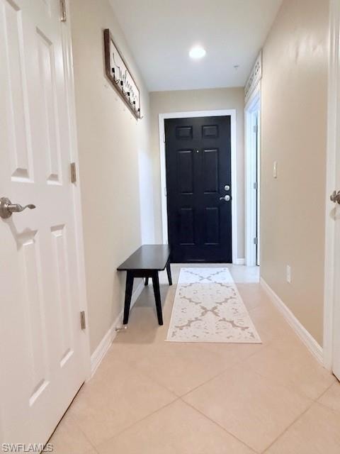Garage entryway with clean lines and thoughtful touches.