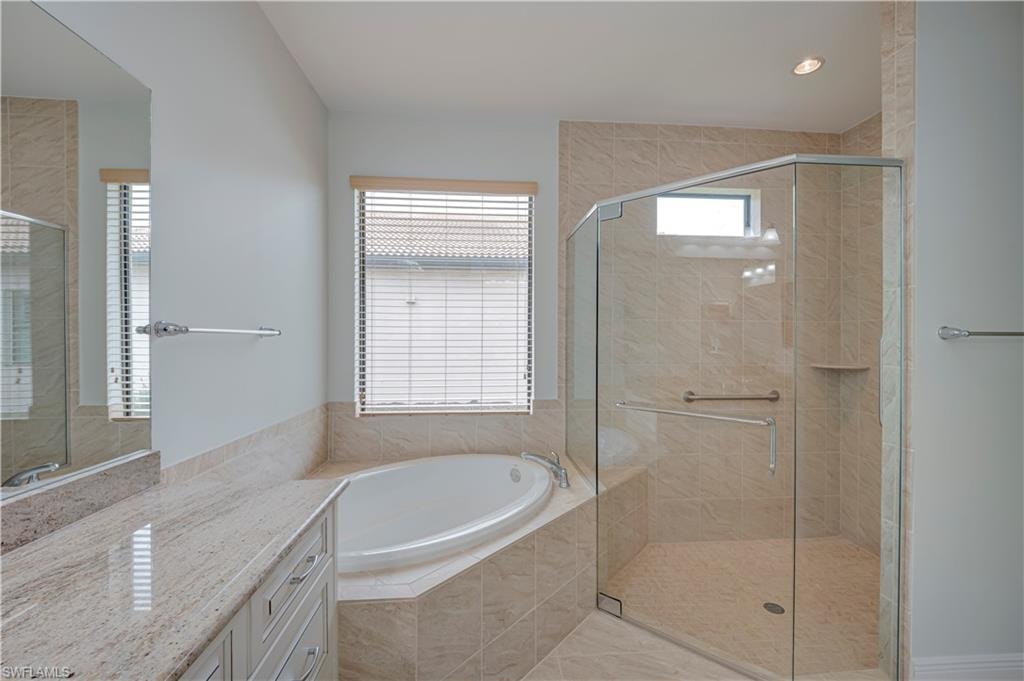 Soaking tub and seperate walk-in-shower