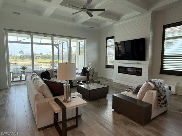 With furniture, but not currently furnished.  This is not a virtual picture, just to give you an idea for space.  Television is currently in place.