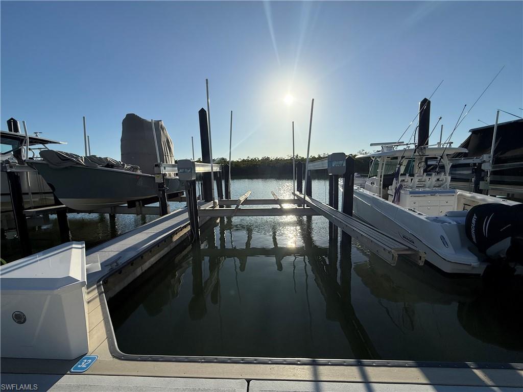WS-32, 44'Lx15'W 16k Lbs. Boat Lift, Concrete Floating Docks