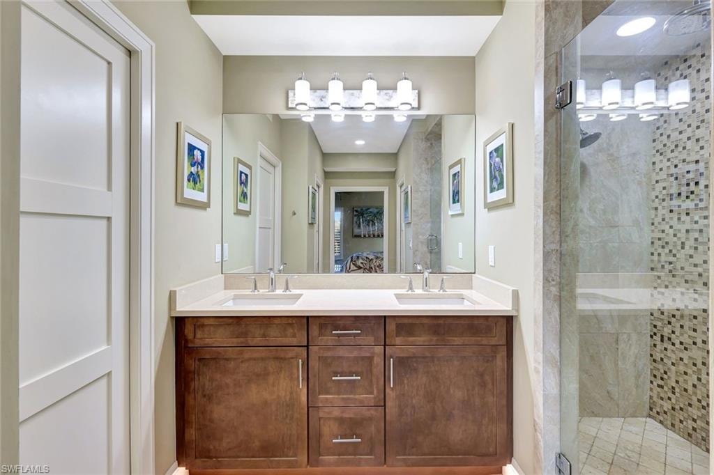 Double sink and upscale shower