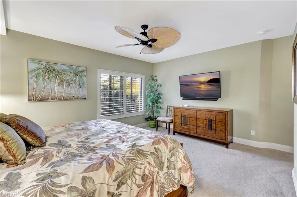 Master Bedroom with large tv and cradenza