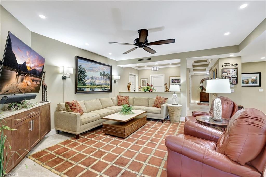 TV alcove with large screen tv fit for a crowd.