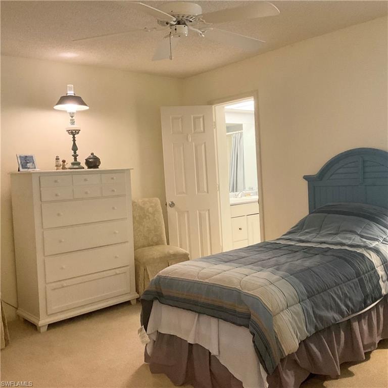 Guest bedroom with  carpet, and ensuite bath