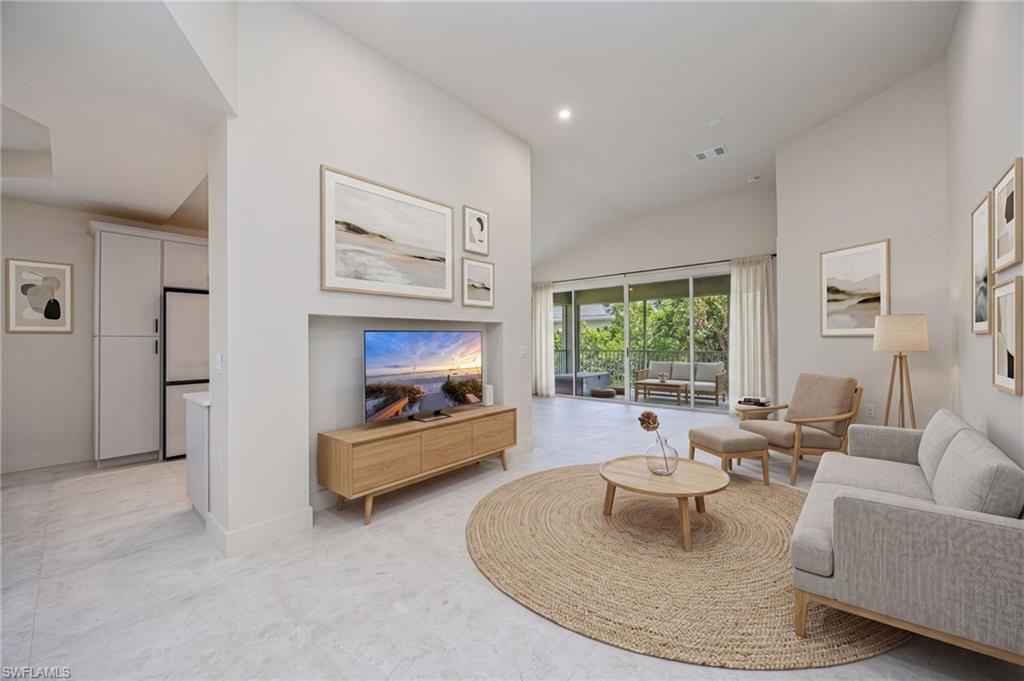 Virtually staged spacious living room