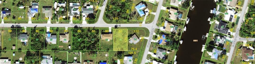 Aerial Map. Depicting property boundaries and surrounding structures