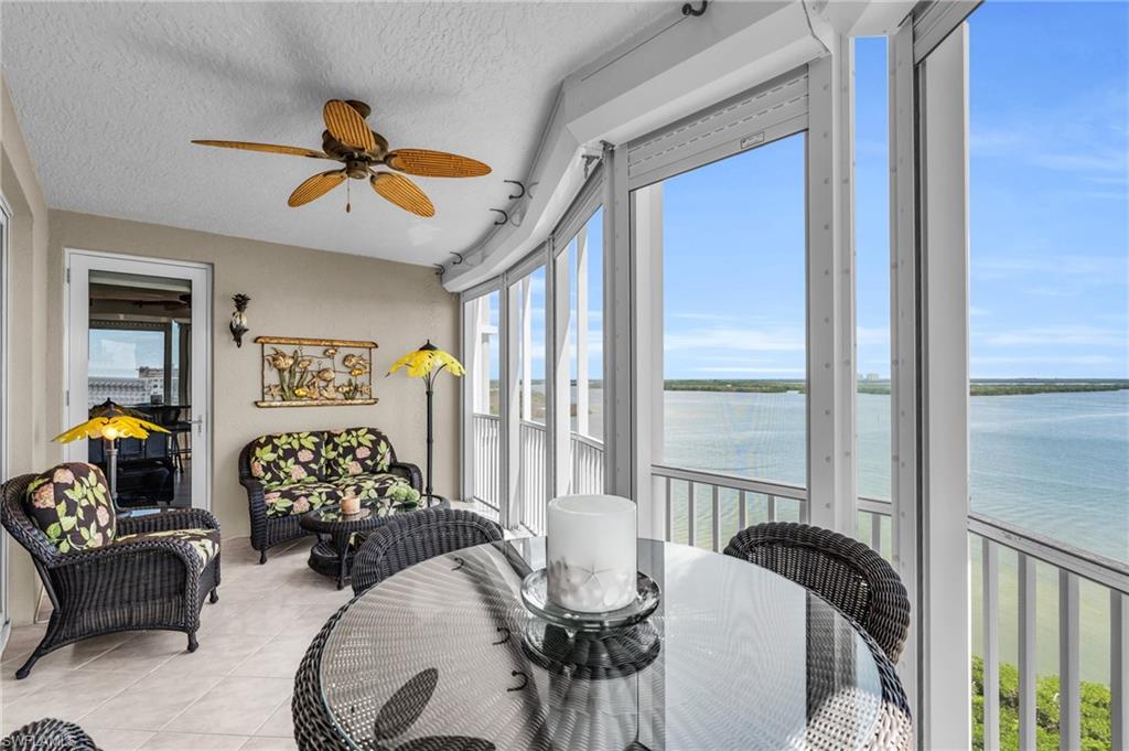 Spacious Lanai with electric hurricane protection and mesmerizing views.