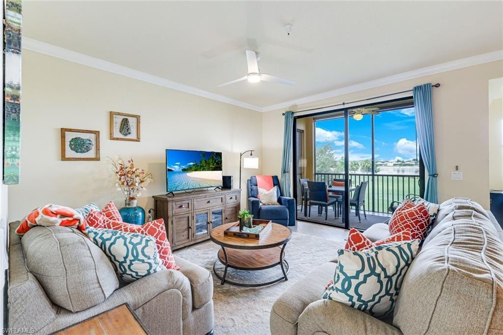 Living Area with View of the Golf Course and Lake
