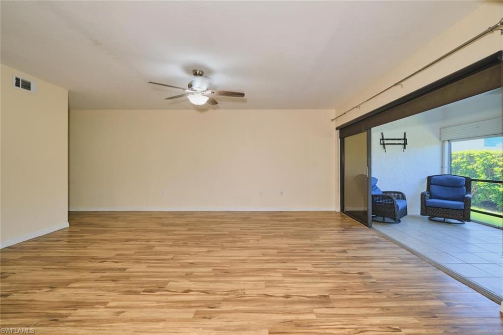 Open floor plan with high ceilings