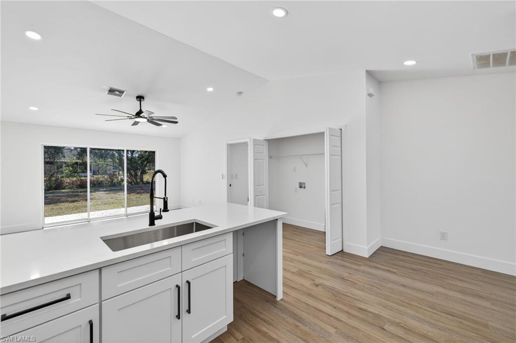 Kitchen Flows right into Living Room and overlooks the backyard