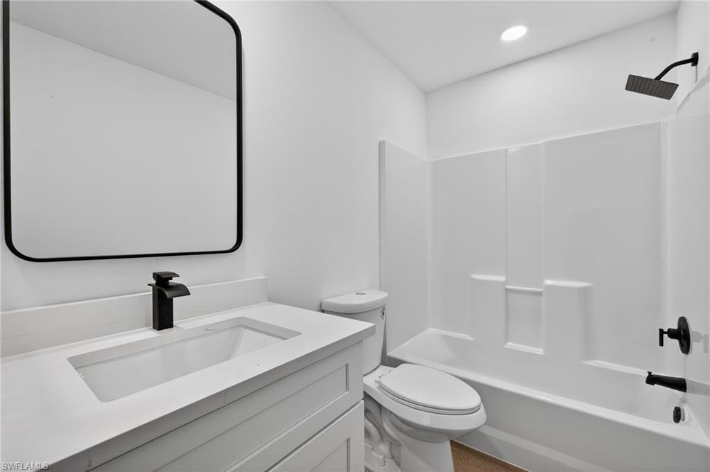 Primary Bathroom with Shaker Vanity, Quartz, Maintenance Free Shower