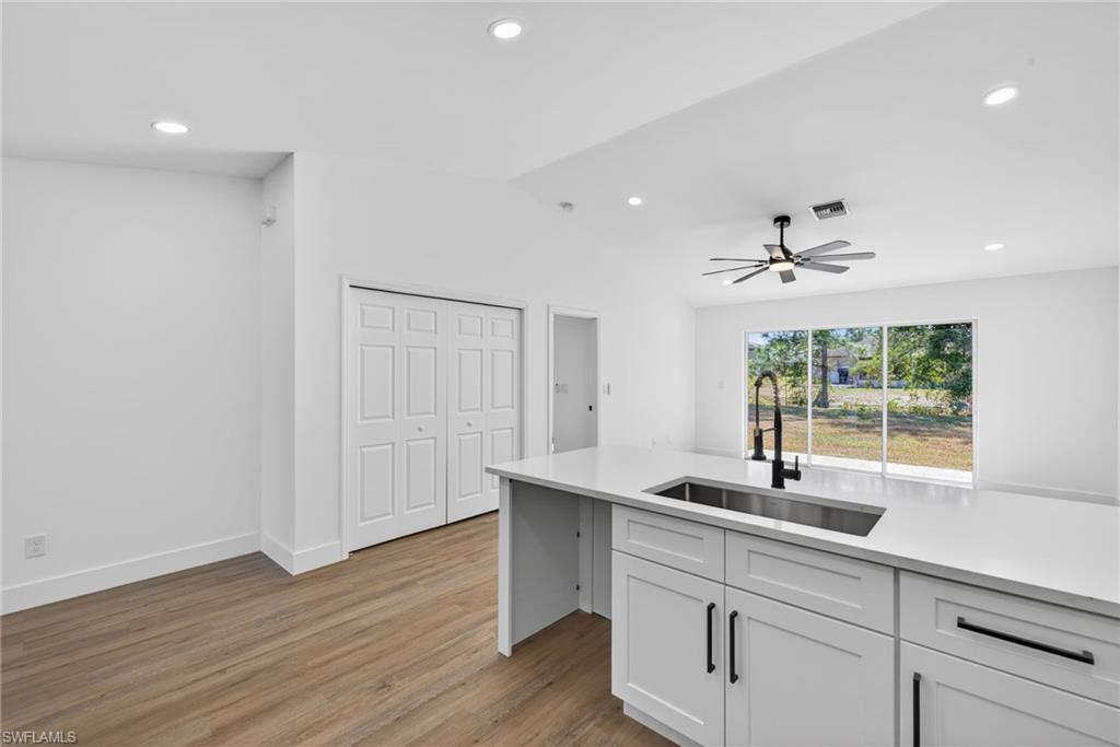 Kitchen Flows right into Living Room and overlooks the backyard