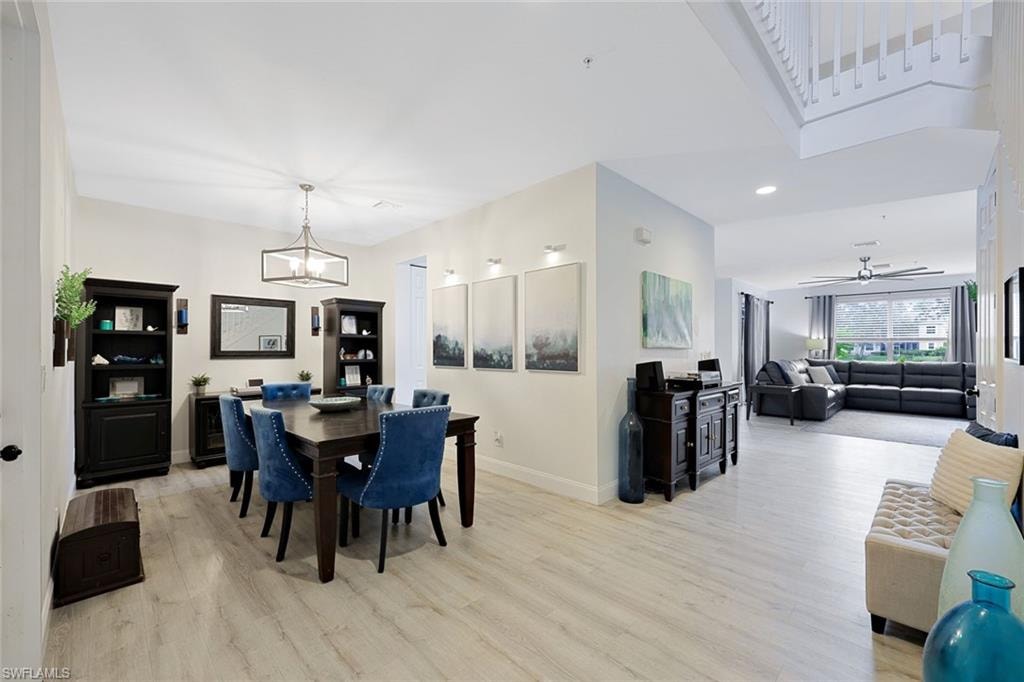 Formal Dining Room with Custom Lighting