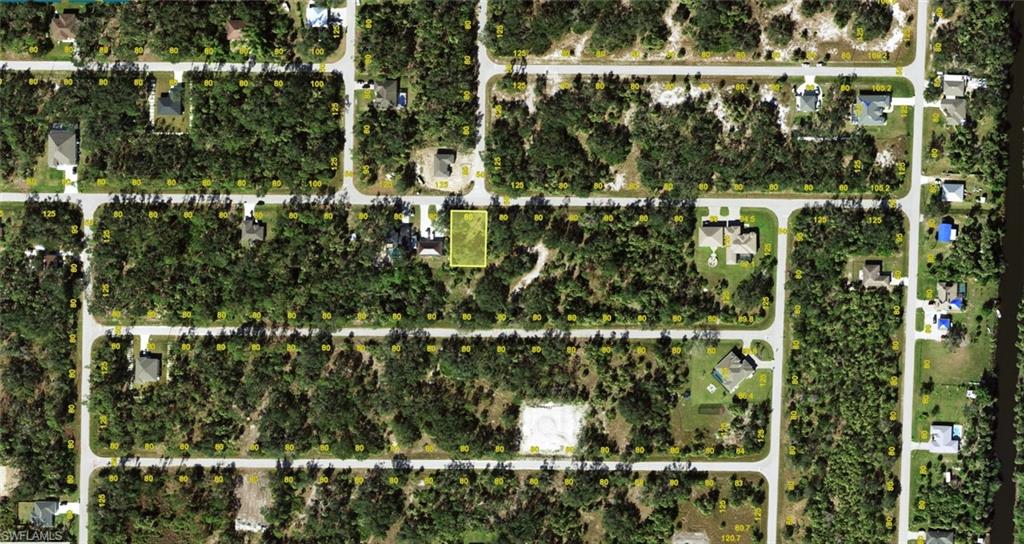 Aerial Map. Displaying the property within its surrounding street and parcel layout