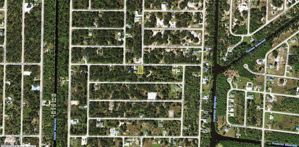 Satellite Map. Depicting the property's location and surrounding properties within the area