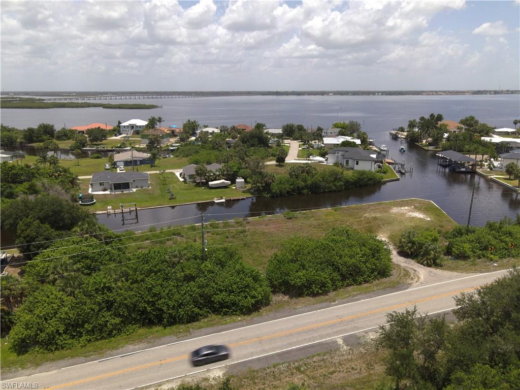 Aerial View of Lot with the Peace River beyond the next block