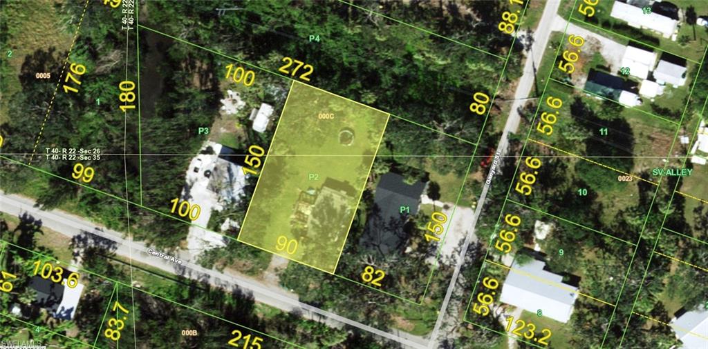 Property Plat Map. Displaying the property boundaries and dimensions
