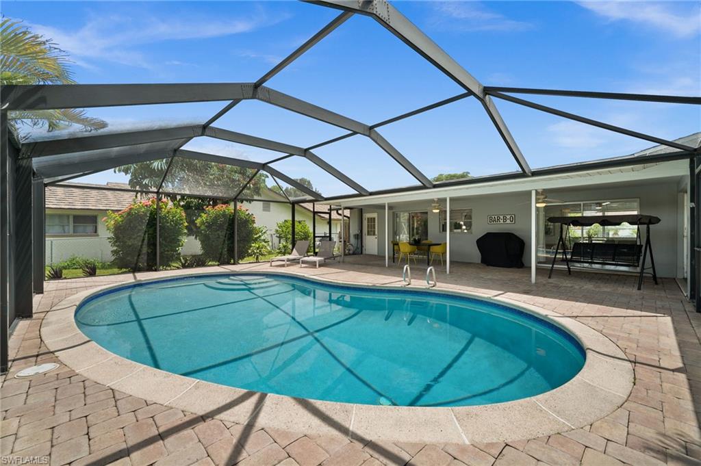 Pool surrounded by screen