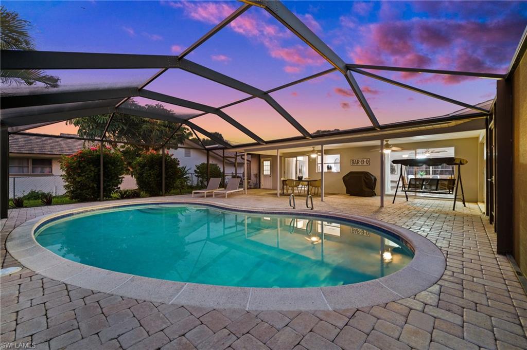 The heated pool is ready for an evening swim