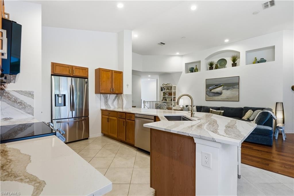 Plenty of countertop space for meal prep.