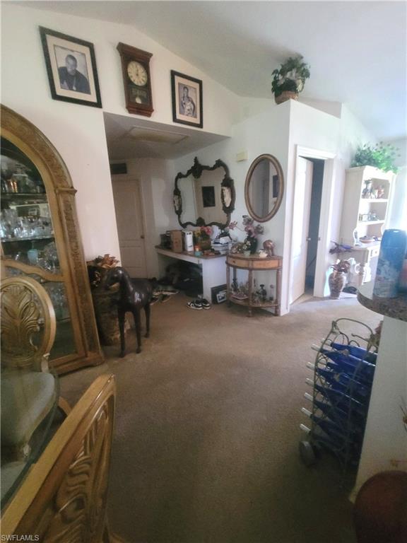 from back of great room toward front -   hall to bedrooms on left