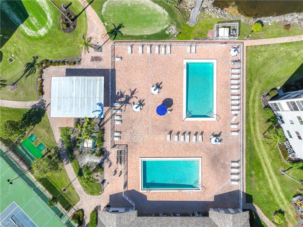 Bird's eye view of a pool