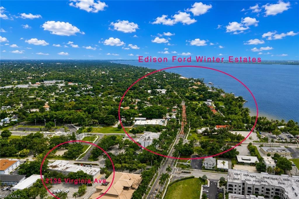 Aerial View showing Edison Ford Winter Estates and River