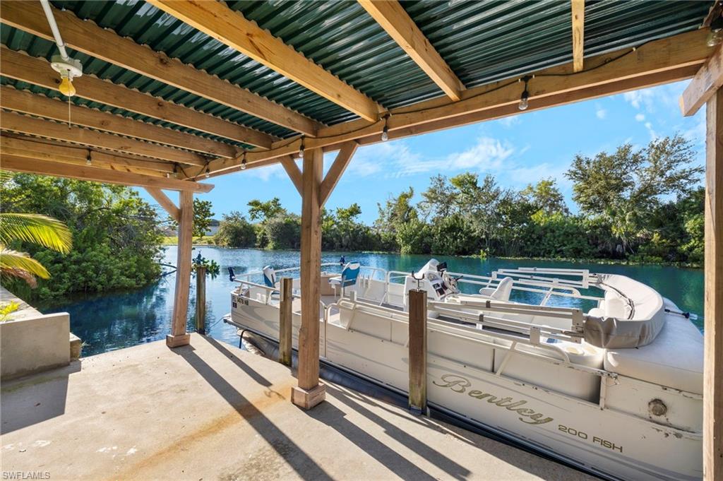Large covered concrete dock
