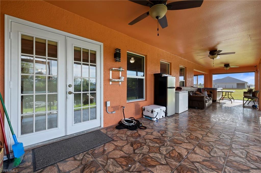 Screen lanai with french doors