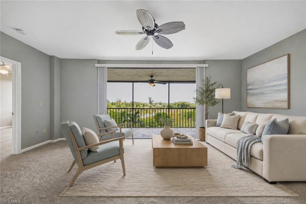 Virtually staged living room