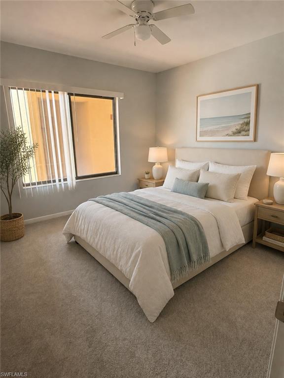 Virtually staged bedroom