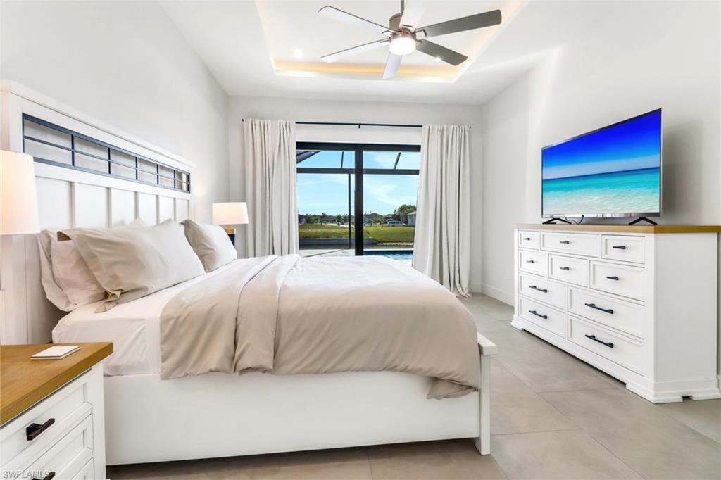 Sliding glass doors opening to the exterior