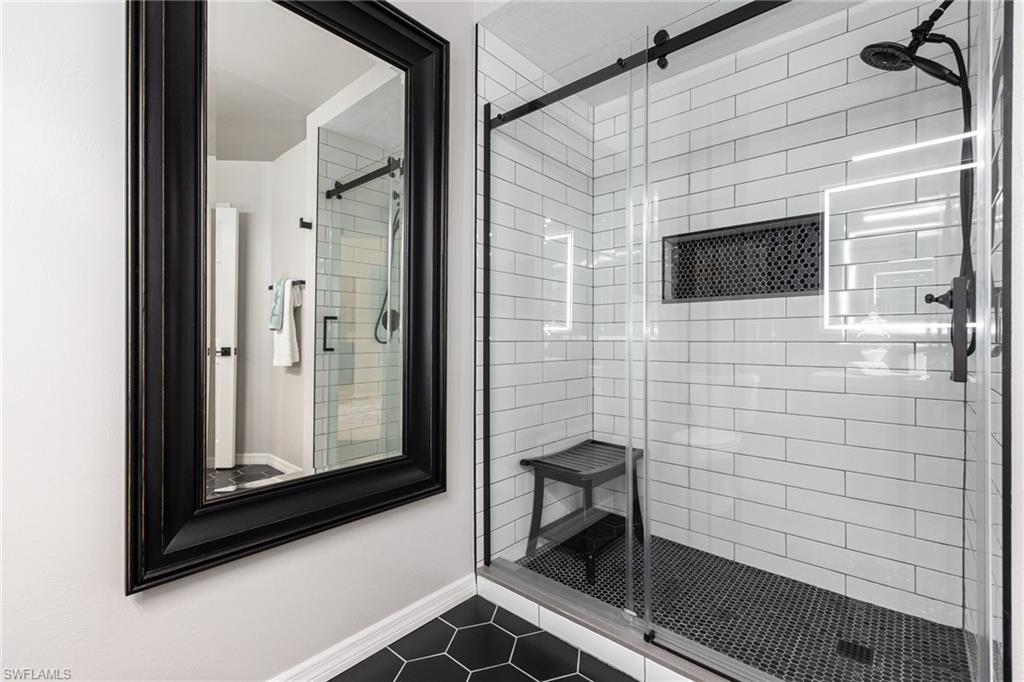 Large walk-in Shower - fully tiled in the Guest Bathroom.