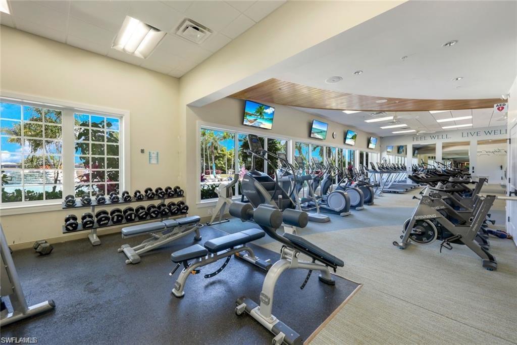 Gym with carpet floors