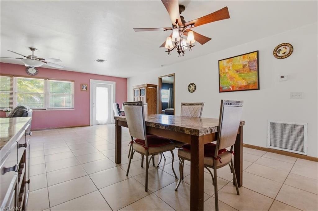 Spacious dining area
