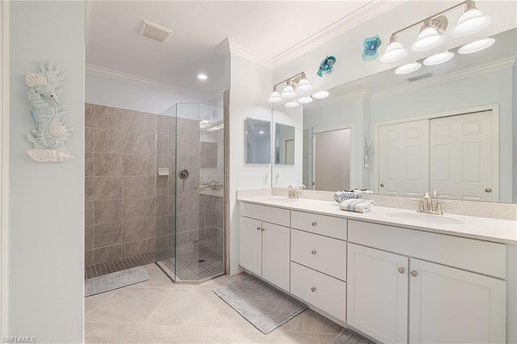 Large shower and dual sinks
