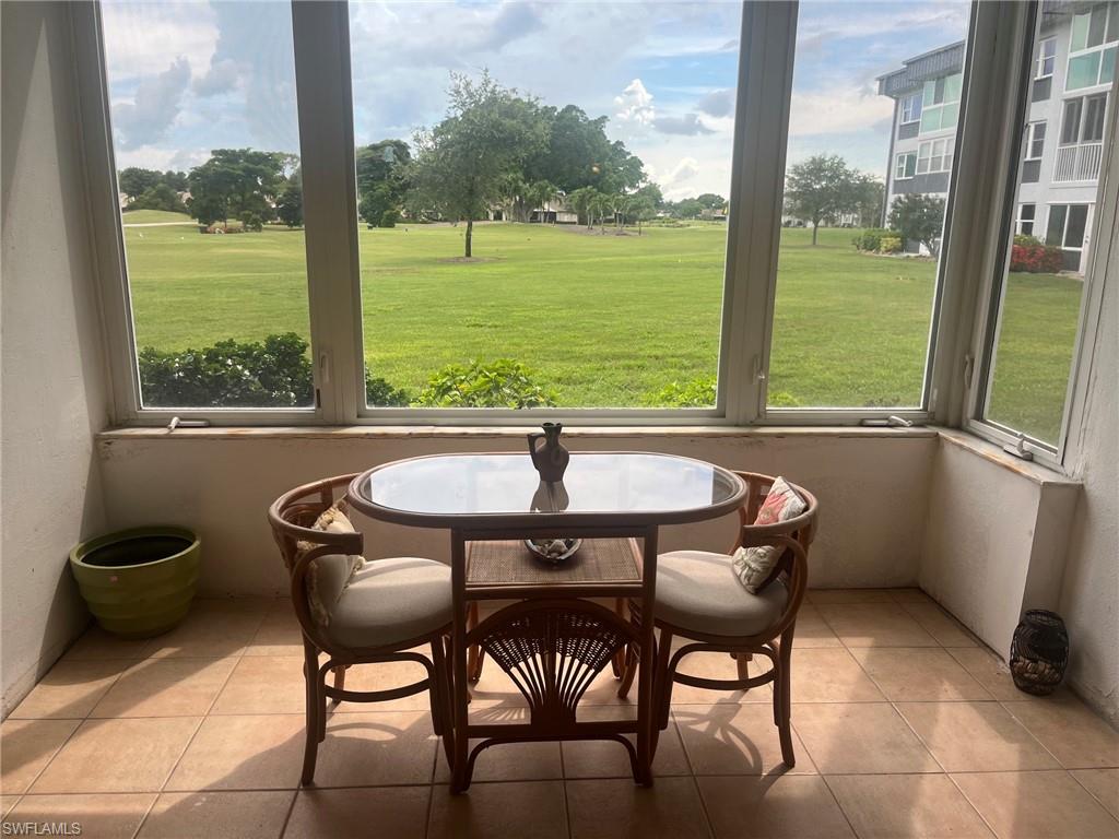 Sun Room with views of the Golf Course