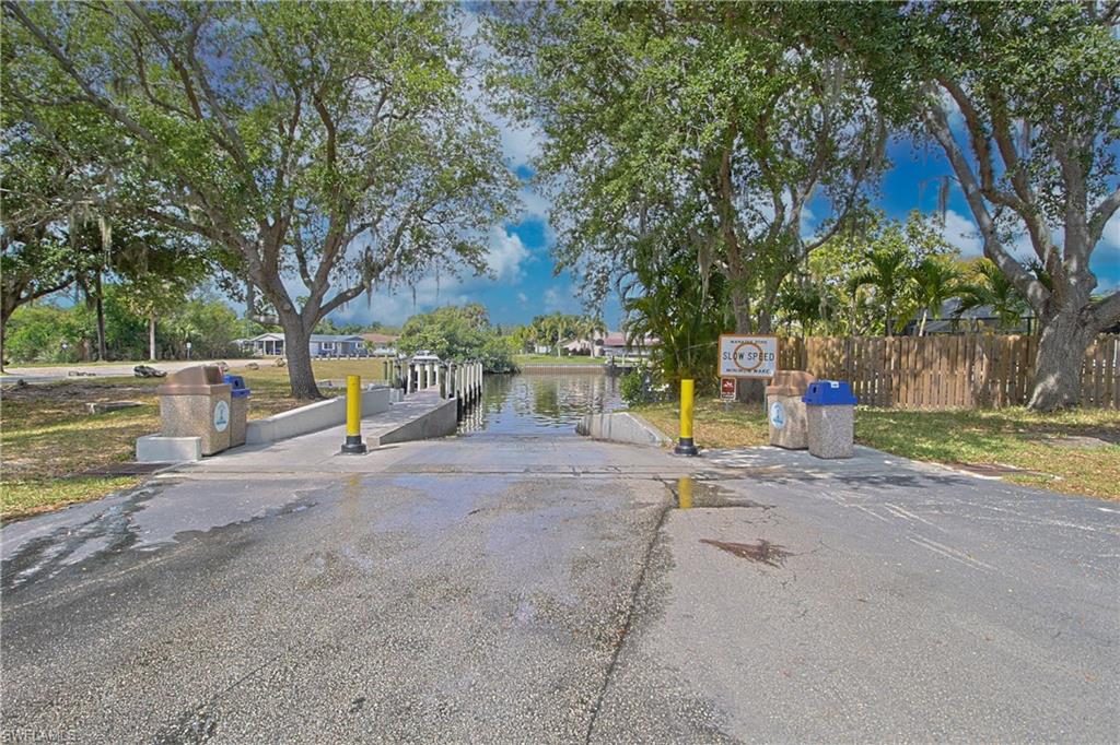 Paved boat ramp providing direct water access