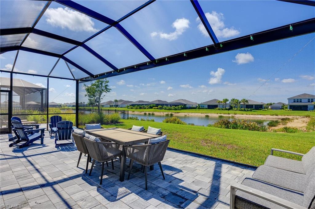 oversized patio with picture window screen