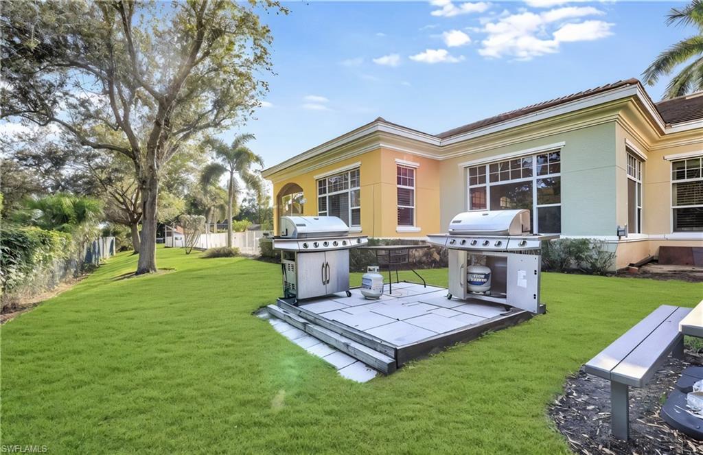 View of yard with a patio