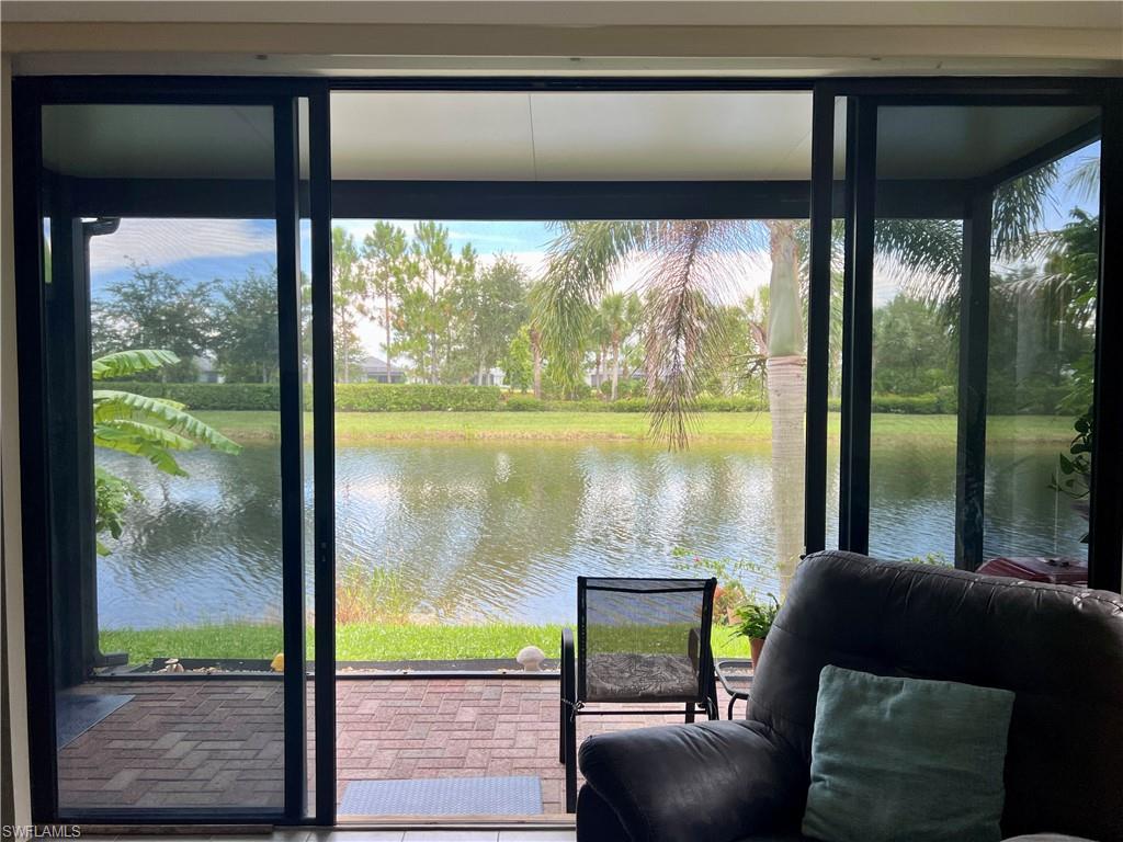 View of lanai and lake