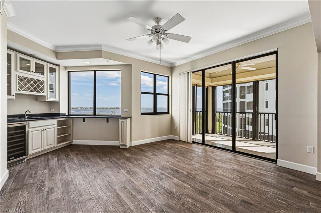 This space can be used as a living room or a dining area.