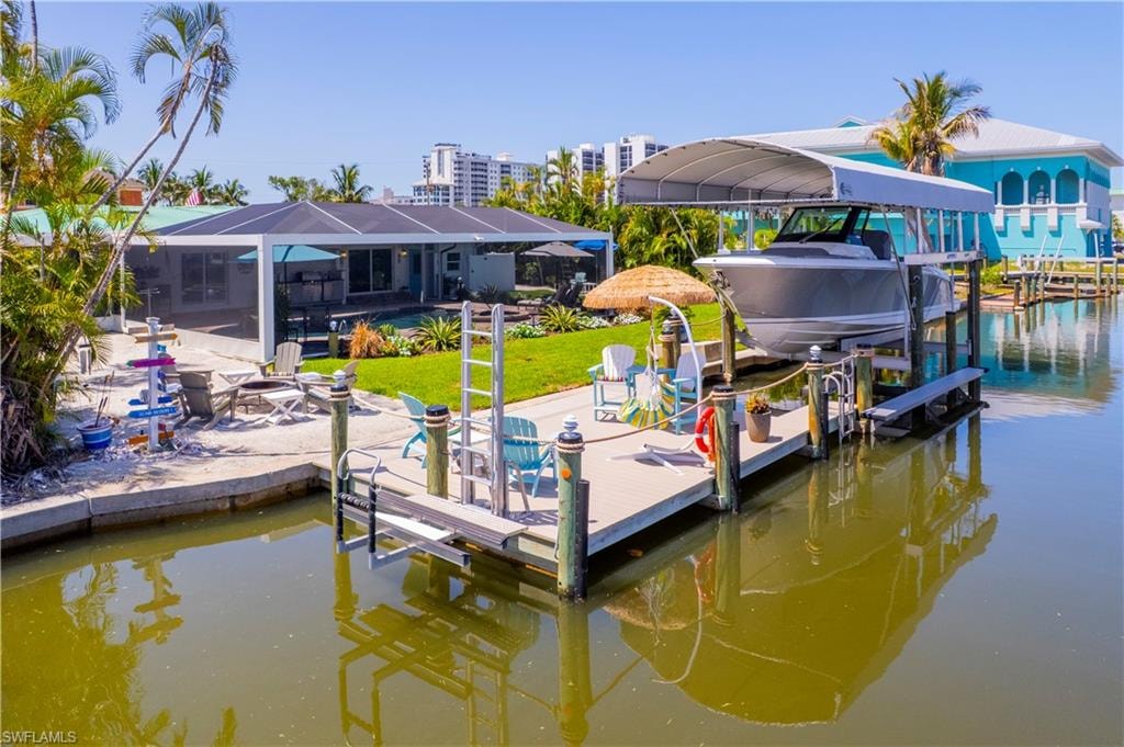 Mooring Dock and Patio Seating on the 23lbs Boat Lift