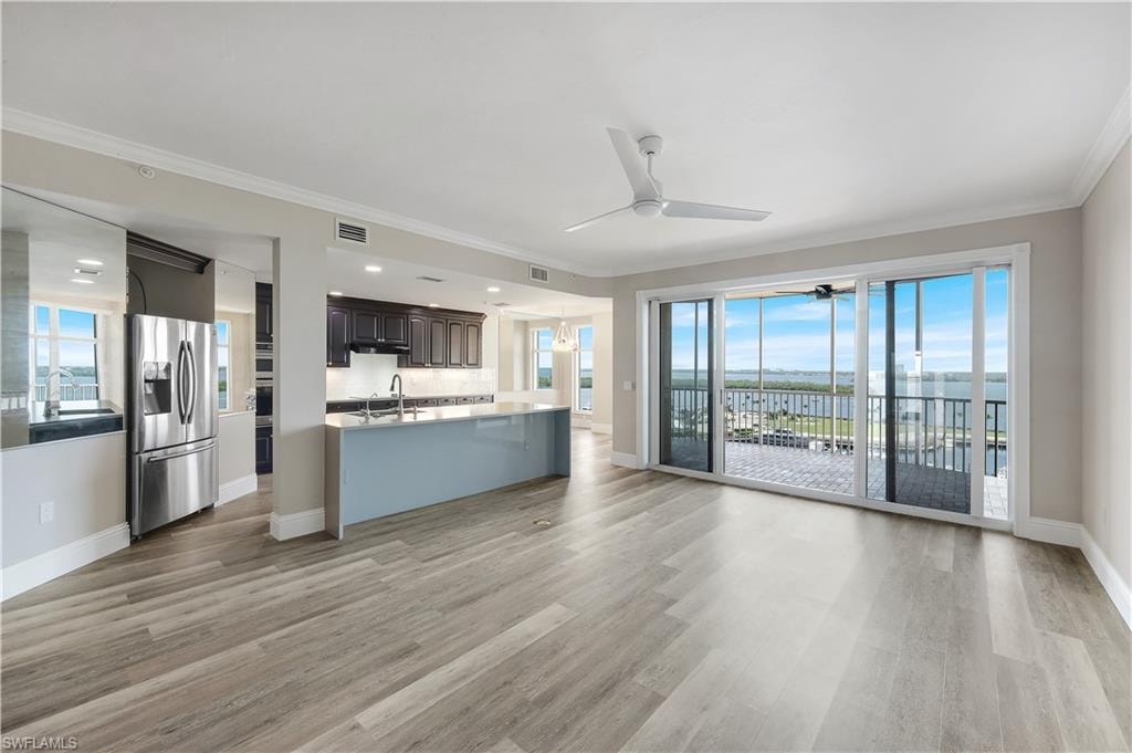Open kitchen and living room