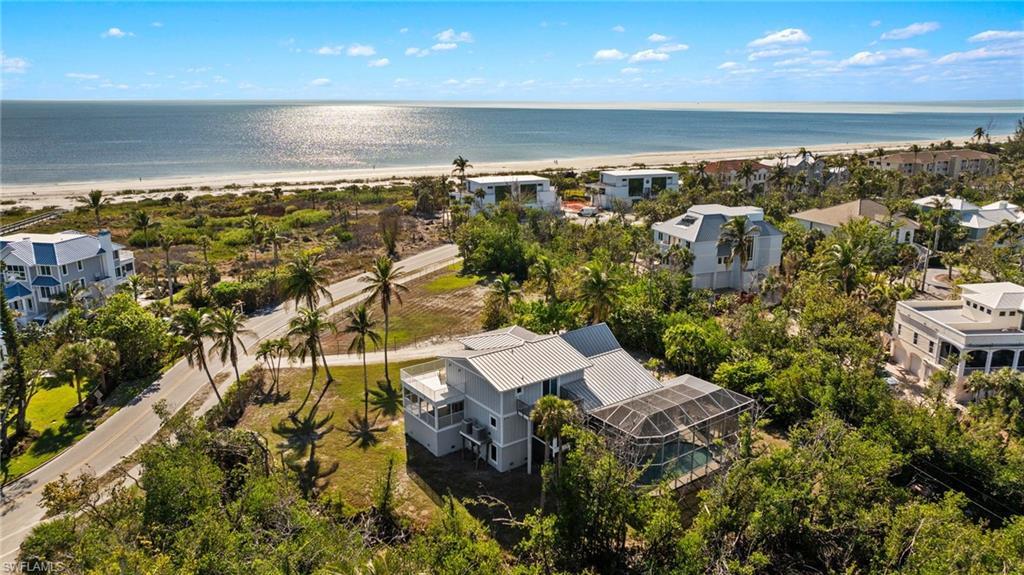 Drone / aerial view of unending shoreline