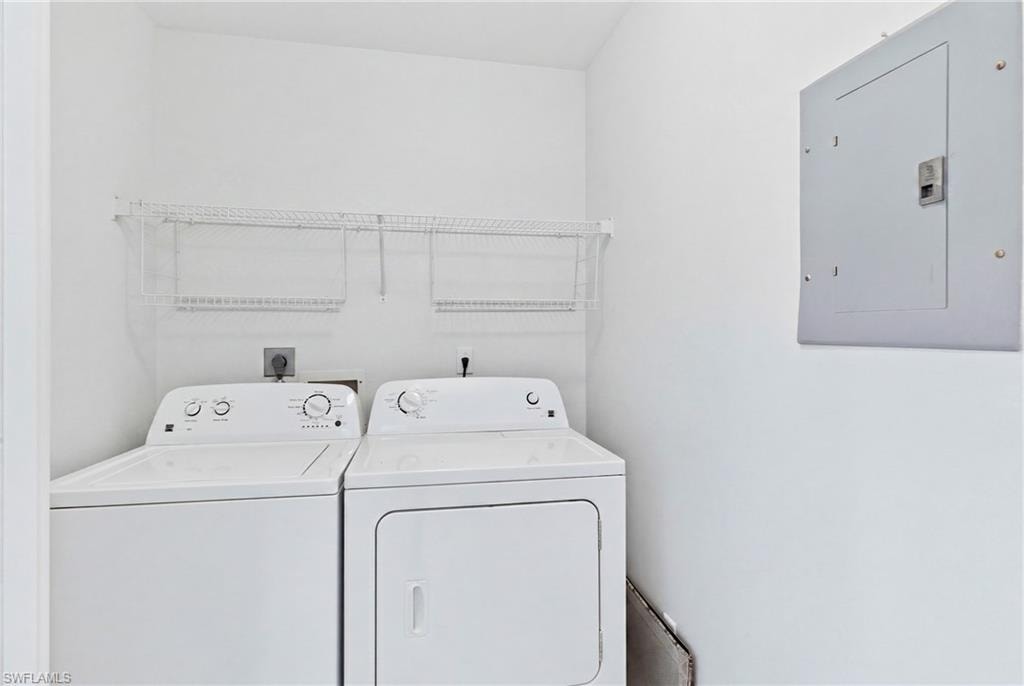 Enjoy the convenience of an in-residence laundry room with additional storage space, making everyday chores simple and efficient.