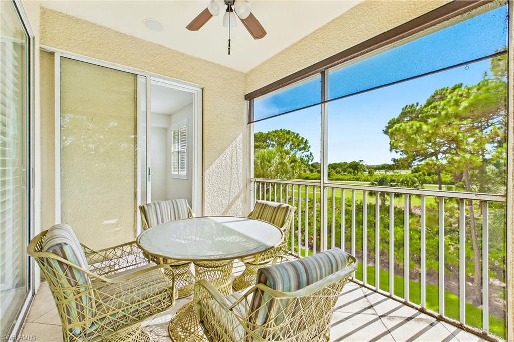 Enjoy serene views with glimpses of the beautifully maintained golf course.