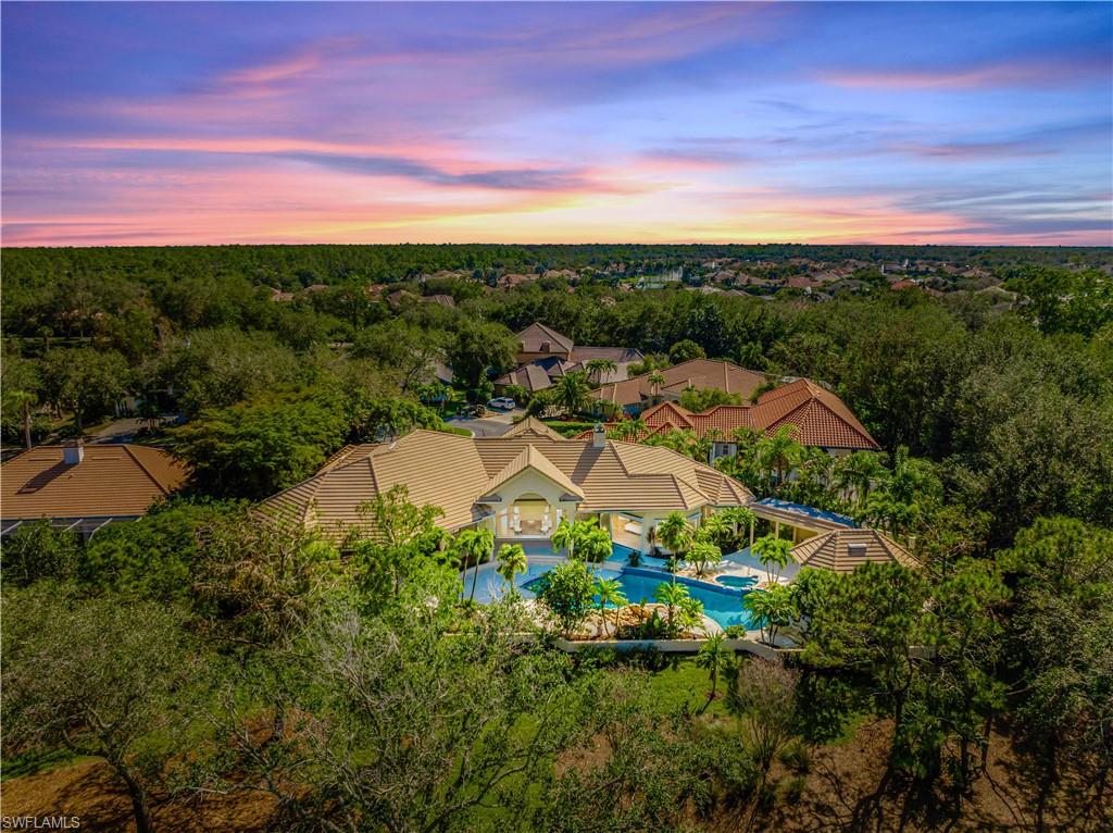 View of aerial view at dusk